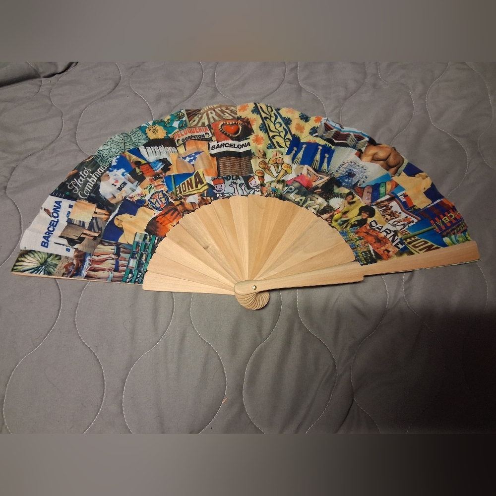 Colorful Barcelona Souvenir Fan